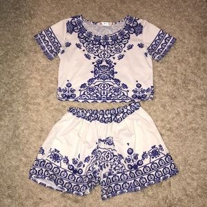 Two pieces shorts and top set